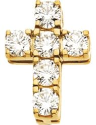 Ann Harrington Jewelry 14k Yellow Gold 1 Ct Tw Diamond Cross 15.5 X 11.5 mm Pendant