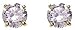 18kt Gold Over Sterling Silver Post Earrings W/ Clear Round CZ