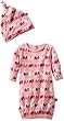 Kicky Pants Baby Boys and Girls born Layette Gown and Knot Hat Set