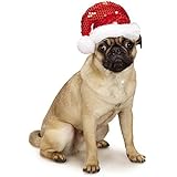 Aria Sequin Santa Hats for Dogs, Small