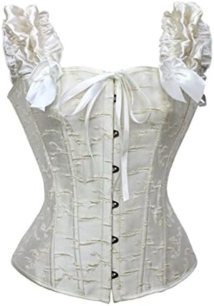 ErQi Women's A5810 Gothic Lace Up Boned Corset Busiter Waist Trainning Medium Black