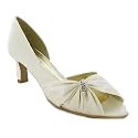 01t New Ivory Satin Bridal Wedding Sandal Shoes Size 6