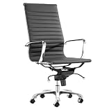 Lider Black High Back Executive Chair Black Vinyl/Chrome Frame