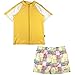 SwimZip Boy Short Sleeve Rash Guard & Shorts UPF 50+ | Madras Yellow 12-18 Month