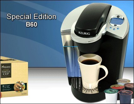 Keurig B60 K Cup Brewer w/ 60 FREE K Cups