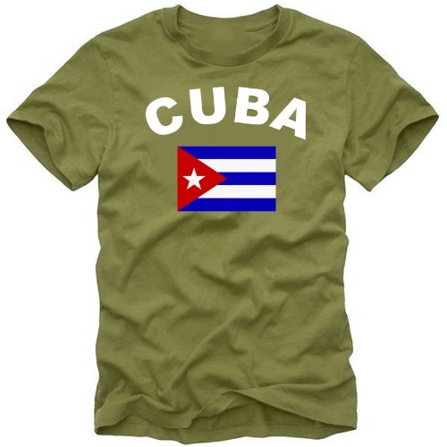 coole-fun-t-shirts Herren t-shirt KUBA FLAGGE  - Cuba Libre  oliv GR.S Preisvergleich
