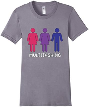 Multitasking Polyamorous / Bisexual Fitted TShirt - Female Large - Slate