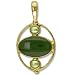 Gold Overlay Sterling Silver Jade w/ Green Pearl Accent Pendant by Sajen