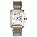 Pre-owned Man's Cartier Tank Francaise Chronograph Chronoflex Watch 18k Gold & Stainless Steel Cartier Swiss Quartz Movement Mid-2000's