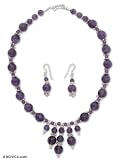 Amethyst jewelry set, 'Amazing in Purple' 0.4 W 16.9 L