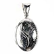 Sterling Silver Oval Locket Pendant, Size: 37mm