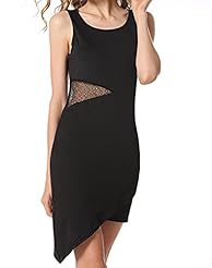 Sexy Round Neck Sheath Floral Print Sheer Lace Sleeveless Bodycon Dress 