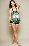 The Olian Ruched Side Tie Halter 2pc Tankini Swimsuit