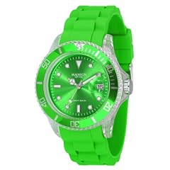 Gr�ne Madison New York Unisex Armbanduhr - Sonderedition mit durchsichtigem Uhrengeh�use