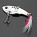 SAGUARO 4pcs 55mm VIB Metal Spoon Fishing Hard Lure Bass Blade Crank Bait Treble Hooks Spinners Sequins Paillette with Pin Feather Vibration Fishing Tackle Tools