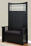 Mission Black Hall Tree with Storage Bench By Powell Furniture