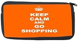 Keep Calm and Go Shopping - Orange Color Neoprene Pencil Case - pencilcase - Ipod Case - PSP Case, Game Boy DS Case, etc.. - UNISEX - Ideal gift for all occassions
