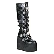 5 1/2 Inch Trendy Knee High Boots Gothic Boots Black Platform Boots Metal Plates