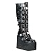 5 1/2 Inch Trendy Knee High Boots Gothic Boots Black Platform Boots Metal Plates