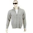 Thug or Angel Men's Jet Black collection, grey full zip, ribbed knit cardigan. JBLK3934