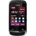 Nokia C2-02 Smartphone (6,6 cm (2,6 Zoll) Touchscreen, 2 Megapixel Kamera, Bluetooth) chrome schwarz