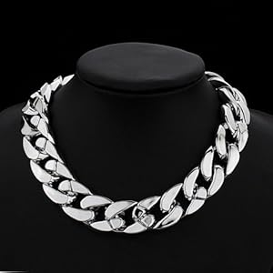 Chaîne Collier Ras Tour De Cou Punk Femme Homme Bijoux ID Mode