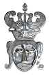 Silver and bronze mask, 'Man with Two Birds' Silver and bronze mask, 'Man with Two Birds'