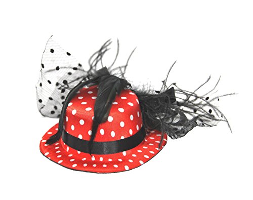 Polka Dot 5" Mini Hat - Red