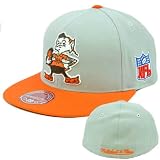 NFL Mitchell & Ness Throwback Retro Logo Cleveland Browns Fitted Hat Cap TU91