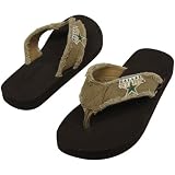Dallas Stars Unisex Frayed Flip Flops - Khaki (Small)