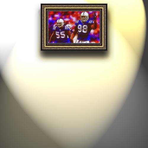 Completely Handpainted American Football Sport Painting, Custom Order FL7692, Oil on Canvas, with Option to Paint Jerry, Brett & Co. from Any Other Favorite Photograph or Picture, Unframed, Size 18'' x 29