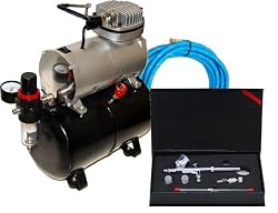 Master Airbrush Model G222 Dual-Action Airbrush Pro Set with ABD TC-20T Tank Compressor