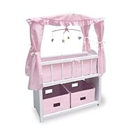 Badger Toys Doll Crib with Canopy and Baskets