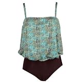 It Figures! Tummy Thinner Collection 2-piece Tunisia Blouson Tankini Swimsuit RETAIL VALUE $109