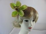 Striking Lime Green Orchid Silk Flower Fascinator On Hair clip. Ideal Wedding, Ladies day ,Ascot, Special occasion.