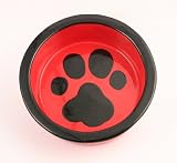 Colored Background Paw Bowls MED RED