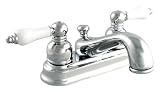 LDR 950-40307CP White Deco Double Handle Lavatory Faucet