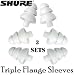 Shure Dynamic Microspeaker II Sound Isolating Earphones (Black) with Push to Hear Control, 3 pairs of Shure Triple Flange Sleeves & 5 Pairs of Shure Reusable Foam Sleeves image 5