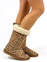 Ladies Leopard Print Faux Fur Boots Womens Sizes 3-8 Uk