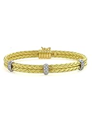 CleverEves 18Kt Yellow Gold Double Braided Bangle