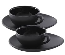 Nigella Lawson Cappuccino Cup & Saucer Set/2 Black