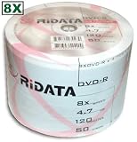 Ridata 8X DVD-R White Inkjet Hub Printable 600 Pack in Shrinkwrap