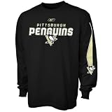Reebok Pittsburgh Penguins Black Sharp Edge Long Sleeve T-shirt