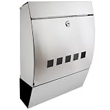 from Relaxdays Mailbox Letterbox Stainless Steel 31x10x40 cm Model 4052025148416