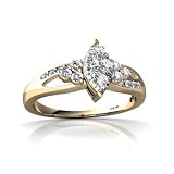 14K Yellow Gold White Diamond Antique Style Ring