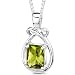 1.50 Carats Genuine Emerald Cut Peridot Sterling Silver Pendant Necklace
