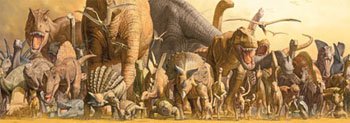 Dinosaurs, Dinosaurs Wall Poster Print by Haruo Takino, 36x12
