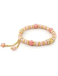 Lauren G Adams Girls Rhodium Bead Bracelet with Rosaline Enamel
