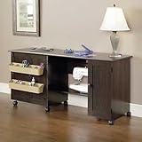 Sauder Sewing Craft Cart, Cinnamon Cherry Finish