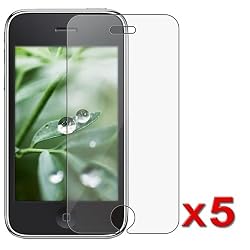 EMPIRE 5-Pack LCD Screen Protector with Lint Cleaning Cloth for Apple iPhone 3G 8GB 16GB [EMPIRE Packaging]